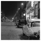 Tirage photographique encadré paris en 1965 paris xi avenue parmentier by night