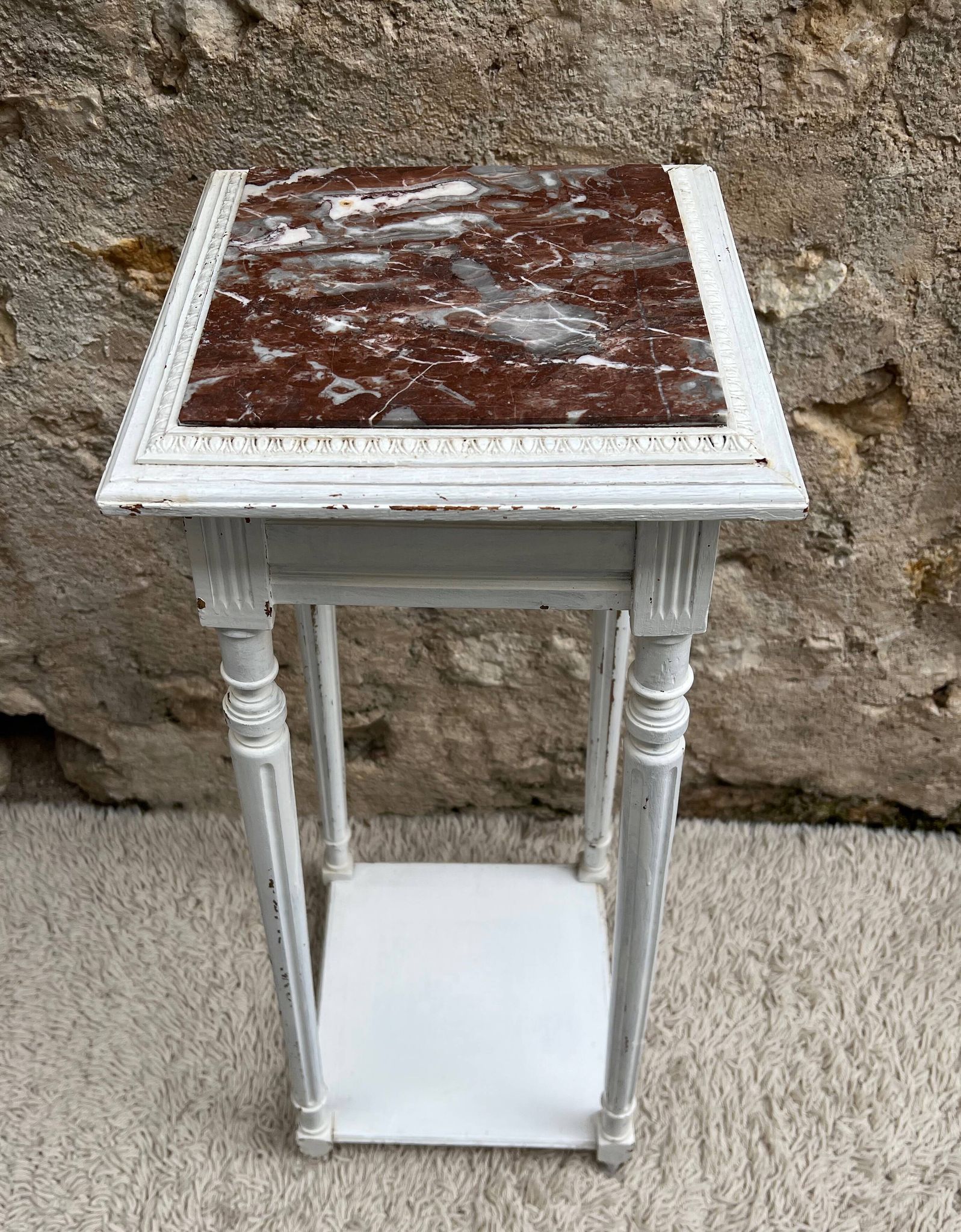 Sellette art déco bois et marbre
