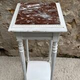 Art Deco wood and marble side table