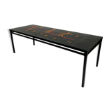 60's enamelled ceramic and metal coffee table
