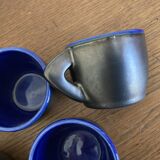 Set of 6 mid century pop 1960s glazed earthenware cups