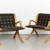 Pair Peter Hvidt & Orla Mølgaard-Nielsen AX Chairs for Fritz Hansen