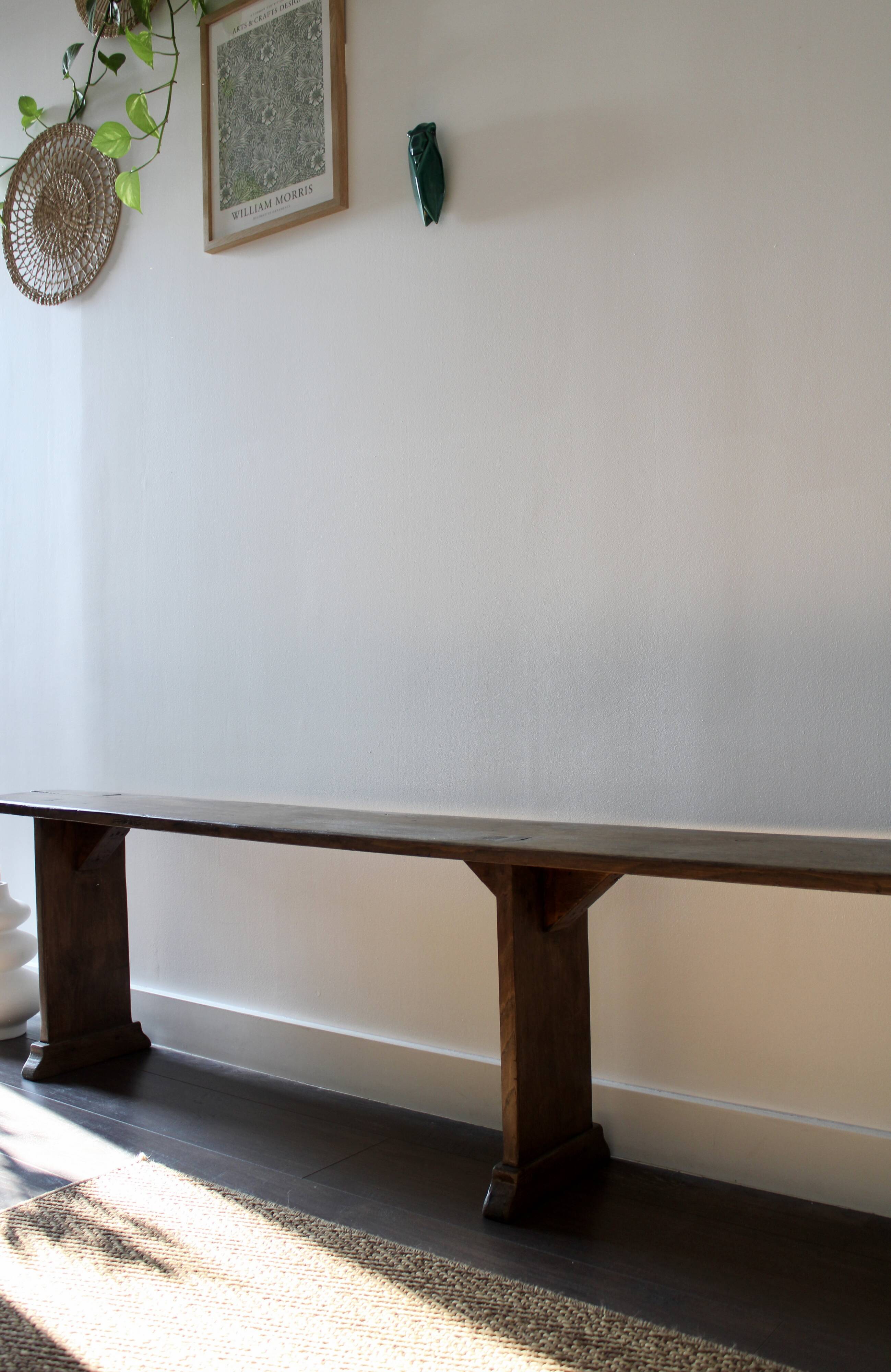 Solid oak farm bench