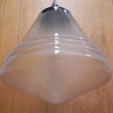 Art Deco hanging lamp with frosted glass shade