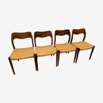 Série 4 chaises palissandre