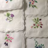 8 hand-embroidered napkins