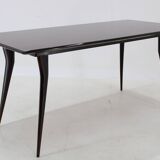 1950s Italian Dining Table in Ico Parisi Style with Glass Top