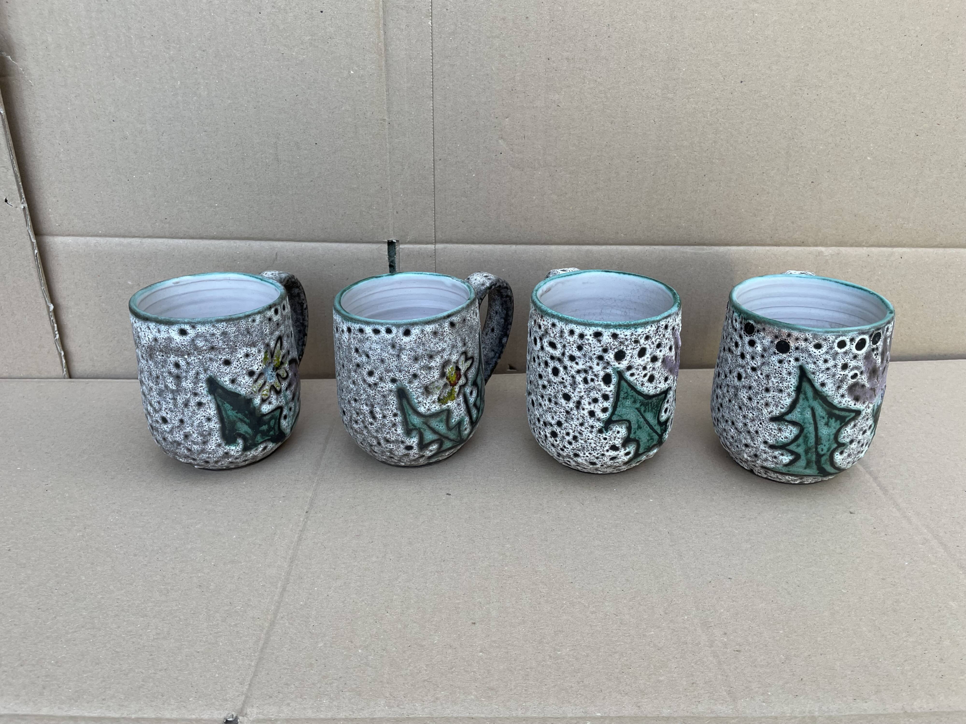 Vallauris lemonade orangeade service -pitcher/cup/glass -vintage hand décor