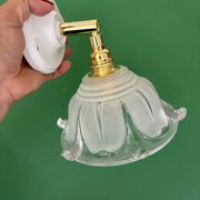 Vintage frosted glass lampshade wall light