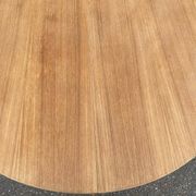 Scandinavian round extendable dining table stripped in teak 115cm