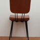Vintage chair 1960 skai brown feet black iron