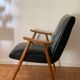Fauteuil scandinave 1950s skaï noir