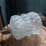 Frosted and clear moulded glass lampshade, mid-20th century.