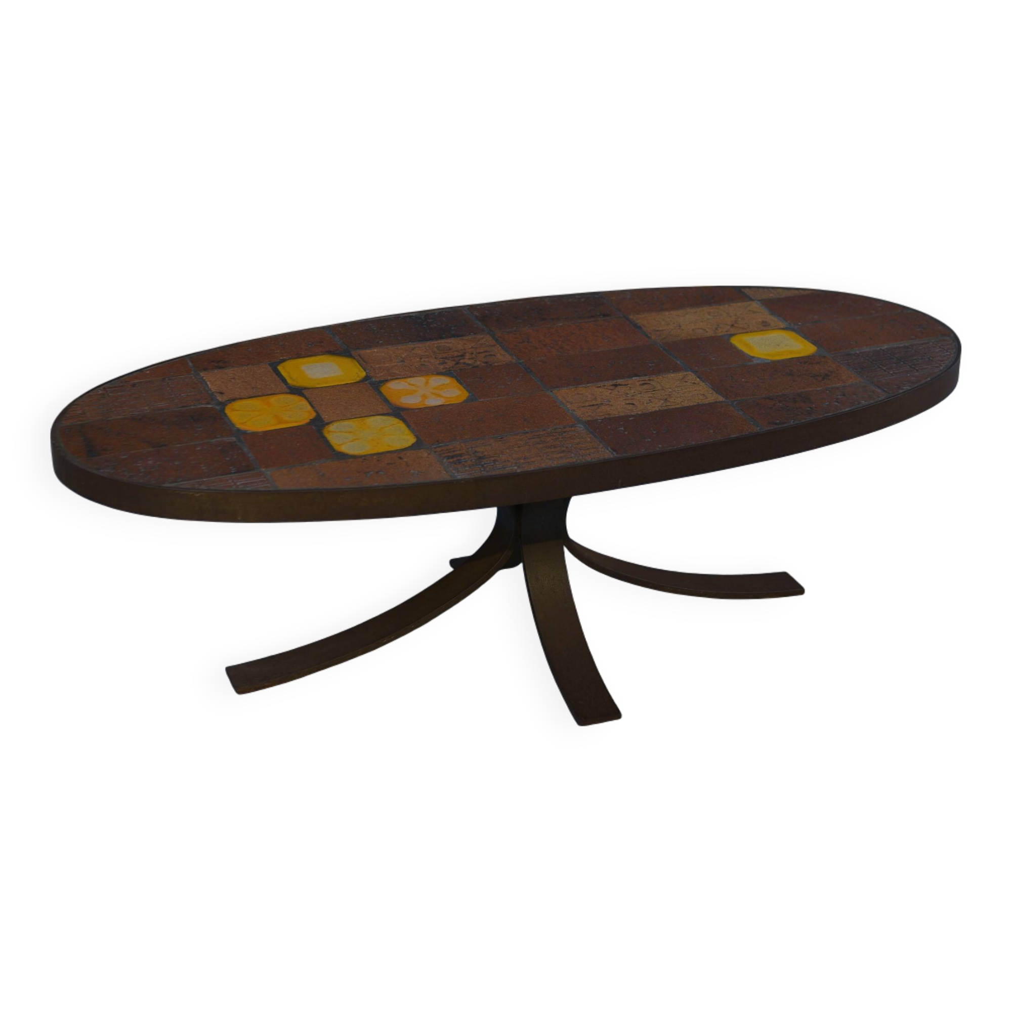Lava Stone and Ceramic Coffee Table by Jean Jaffeux 1960 - 1970