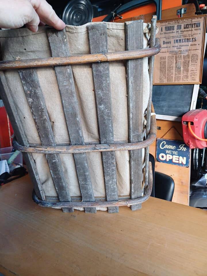 Log storage basket bamboo wood