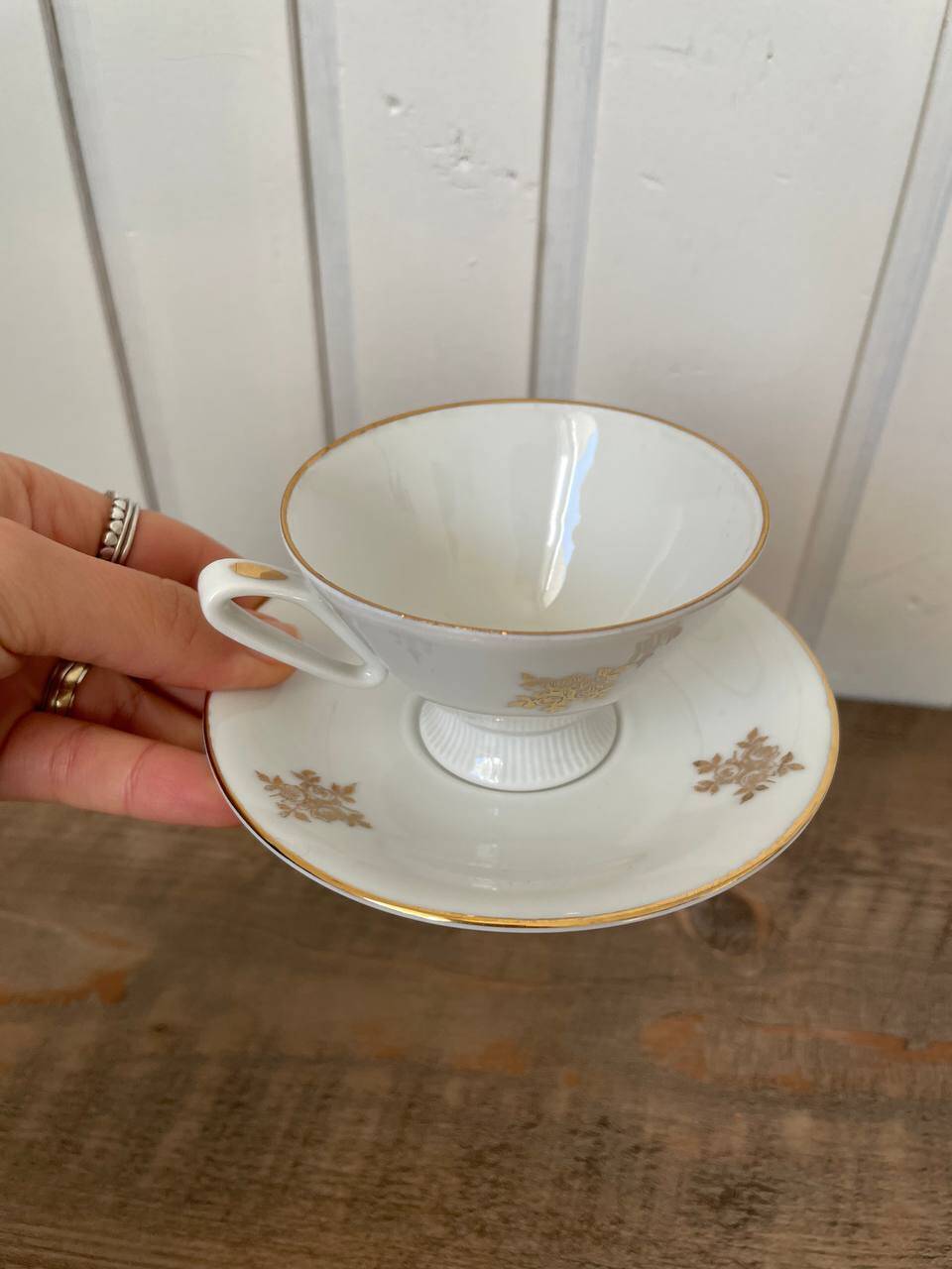 Bavarian porcelain coffee cup and saucer