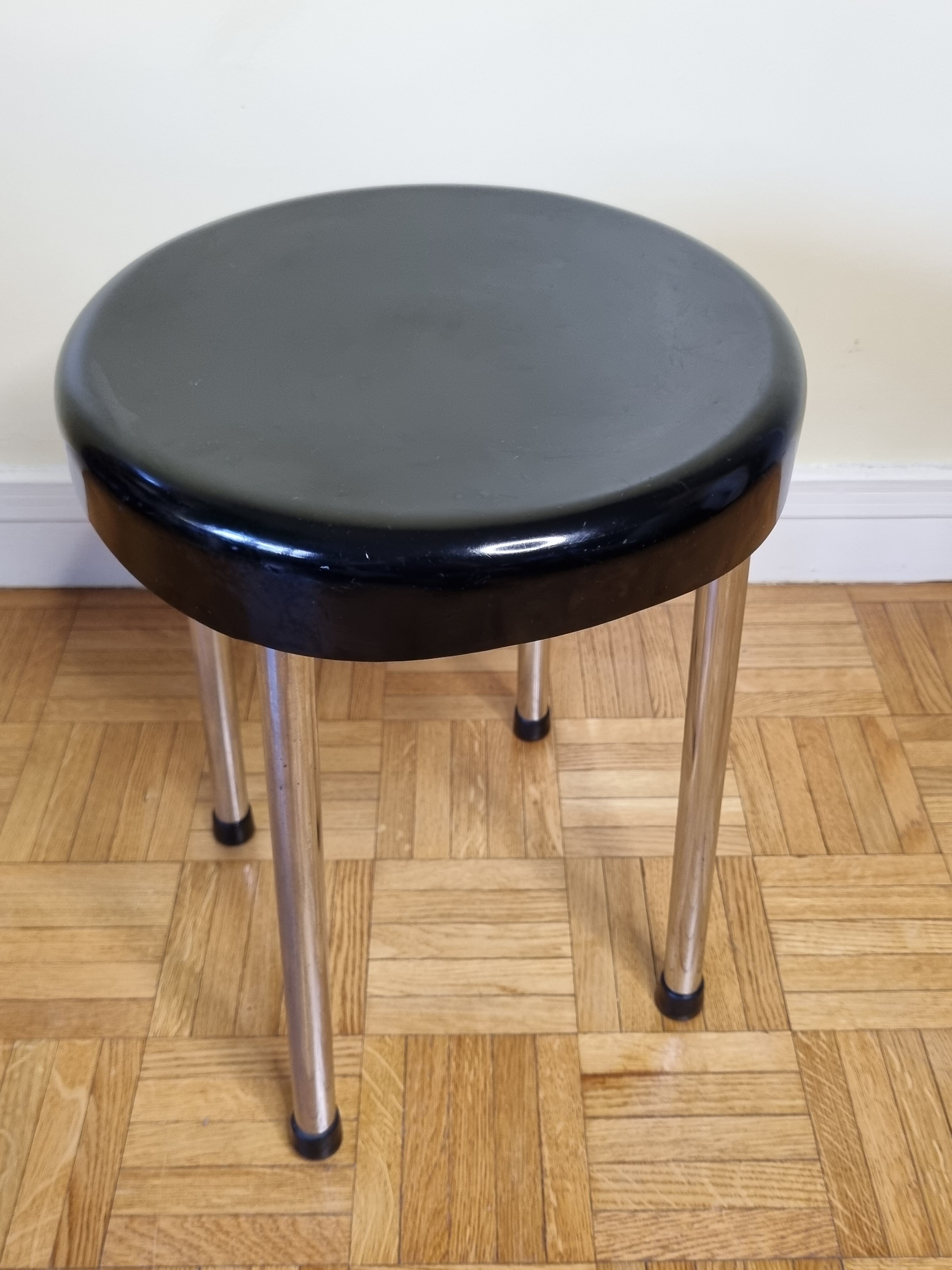 Black bakelite stool, 50s-60s