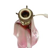 Lampe de table violet rose en cristal Val Saint Lambert Swirl années 60