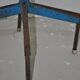 Mid-century industrial chair in metal, leather, and multicoloured wood from the 1960s.