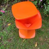 Orange seventies stool/ vintage/ decoration