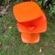 Orange seventies stool/ vintage/ decoration