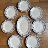 Set of 7 flat plates and 1 dish Lorris Gien