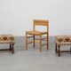 Early 20th Century Pair of Wood & Fabric French Footstools