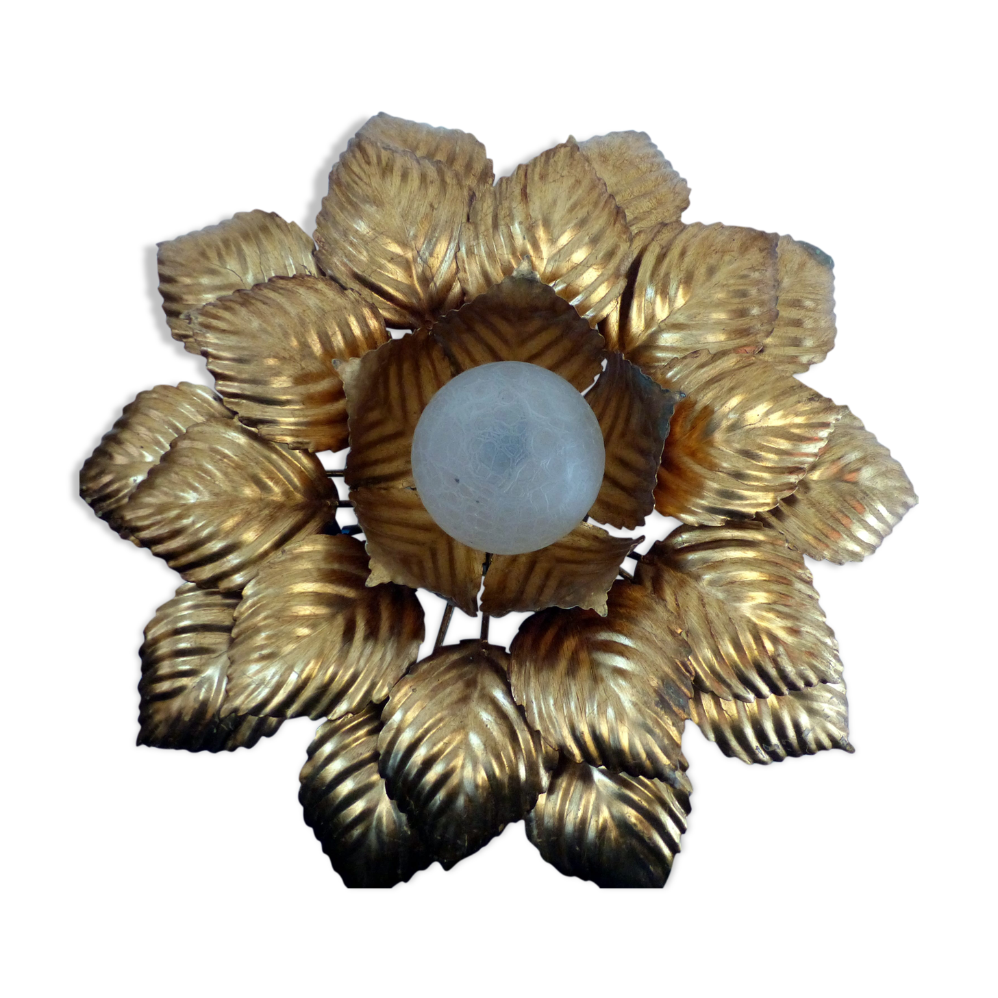 Applique fleur Masca en métal doré