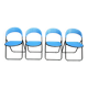 Set of 4 folding metal and plastic chairs