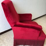 Napoleon III armchair in garnet velvet