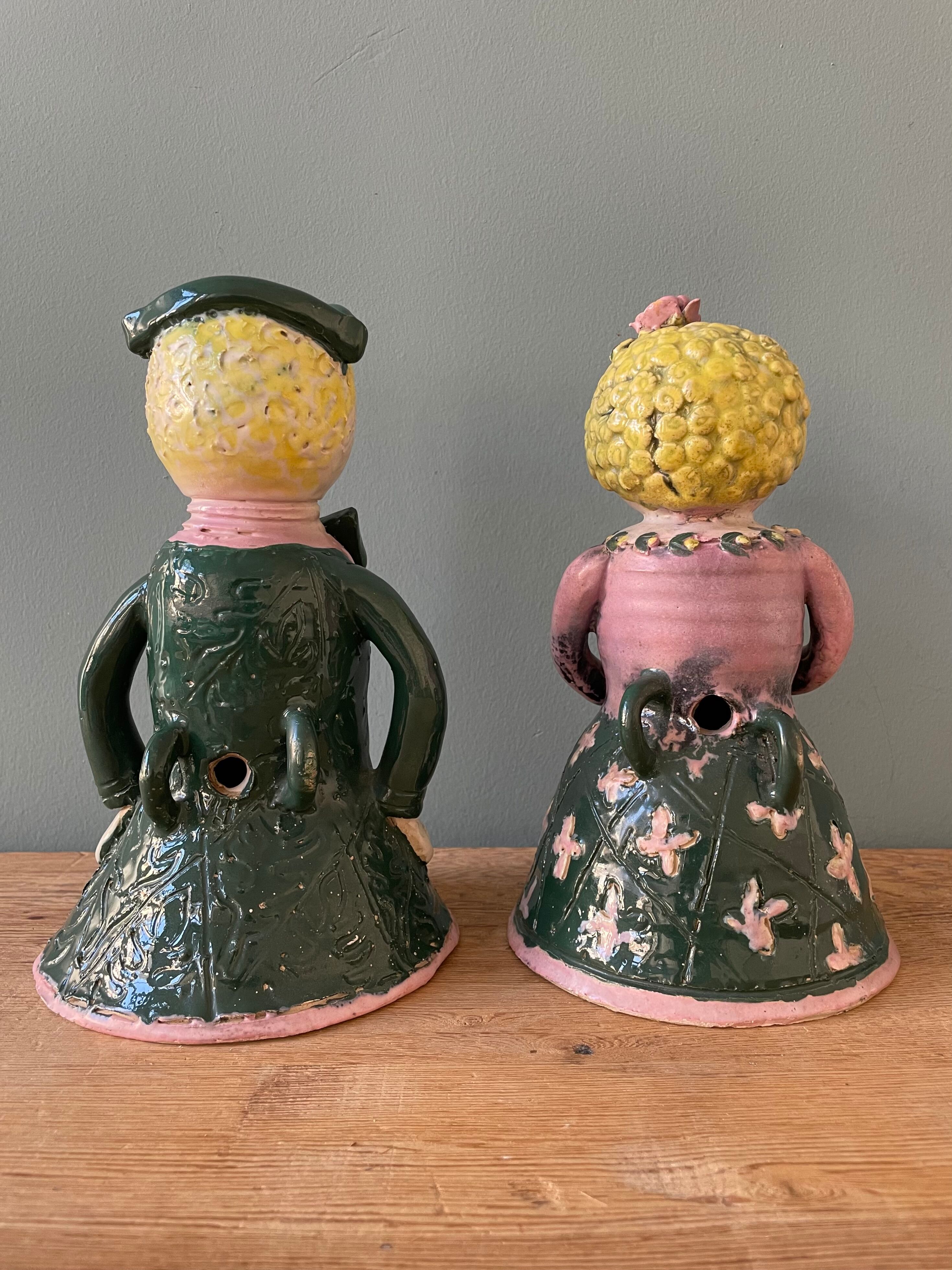 Pair of earthenware sconces signed Borderie - Szekely