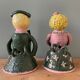 Pair of earthenware sconces signed Borderie - Szekely