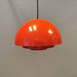 An original Jo Hammerborg for Fog & Mørup hanging lamp, model Milieu mini in deep red color