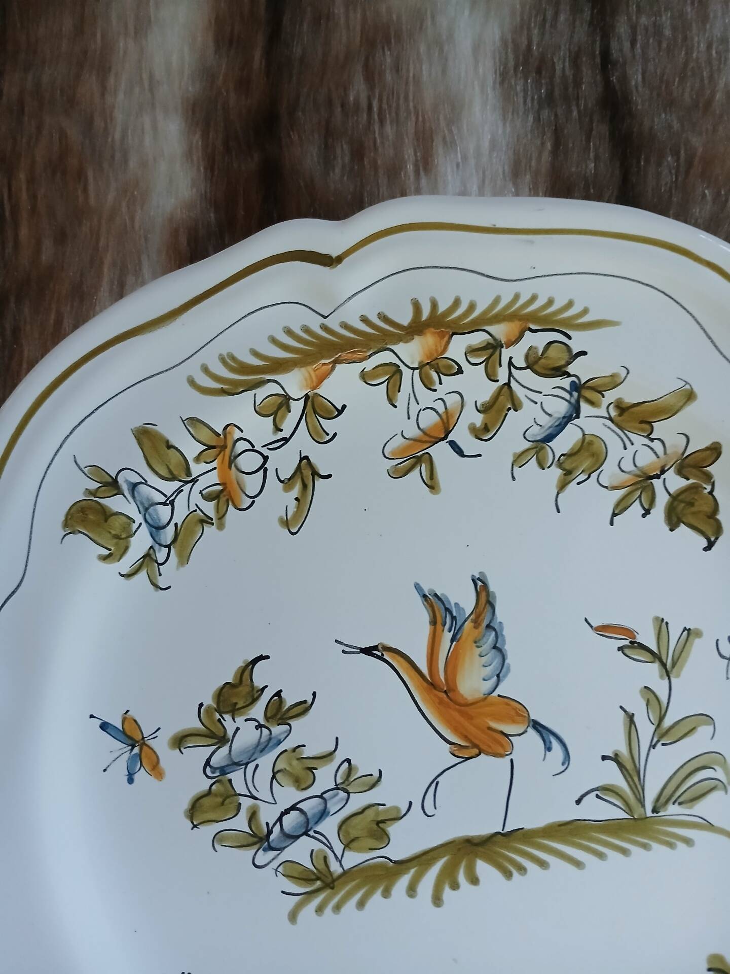 Antique Moustiers flat plate