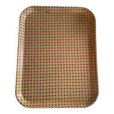 70s tray in fiberglass imitation rattan