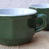 Green ceramic cups