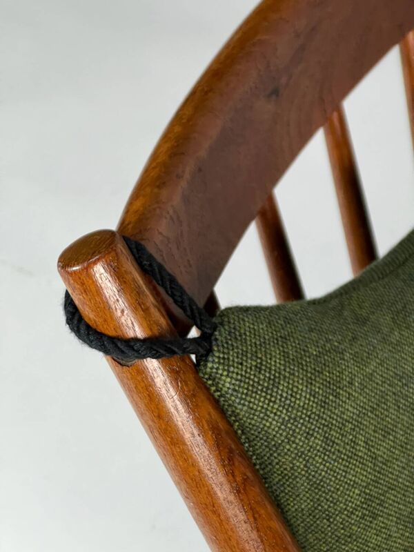 Chaise berçante en teck danois par Frank Reenskaug pour Bramin années 60 mid-century