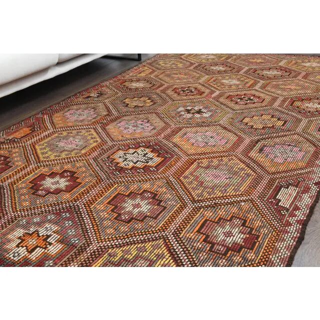 Vintage Turkish Oushak Handmade Wool & Cotton Brown Area Rug 164x288