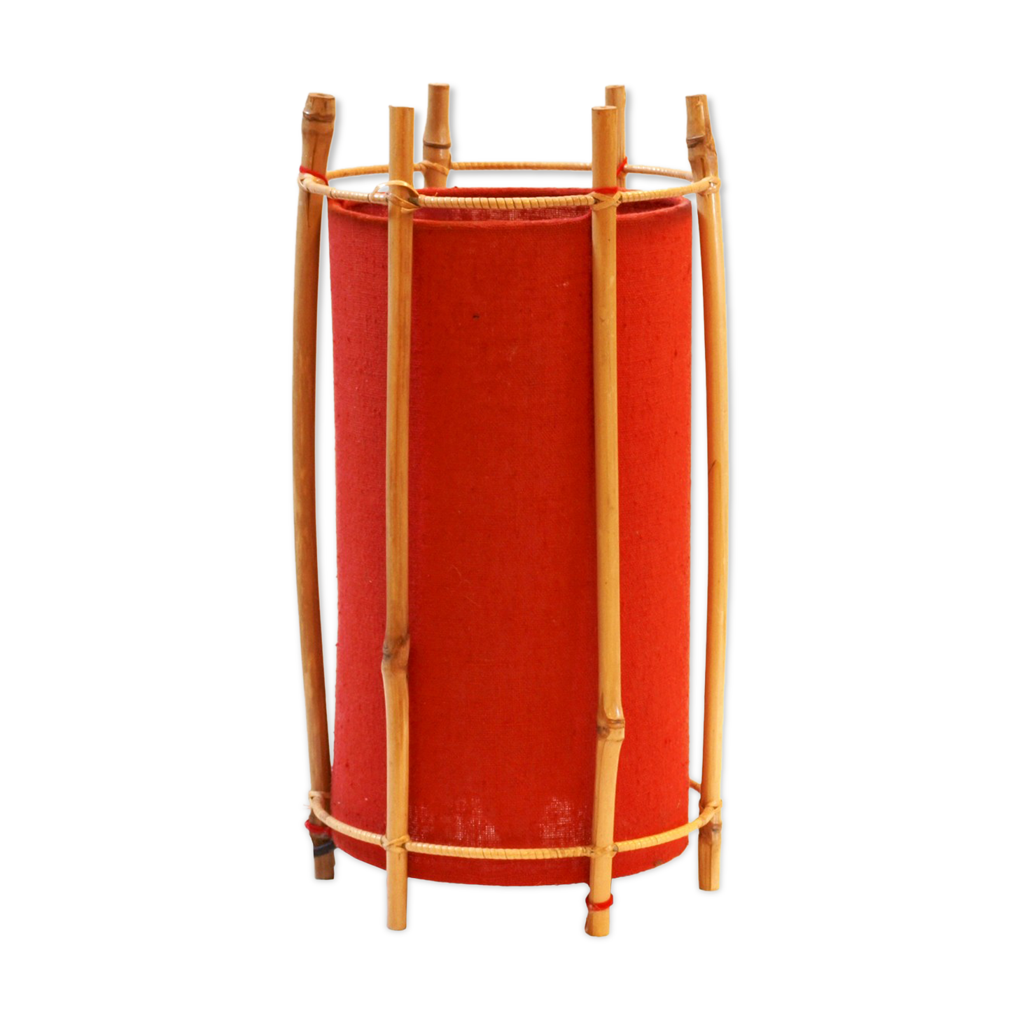 Bamboo and fabric table lamp