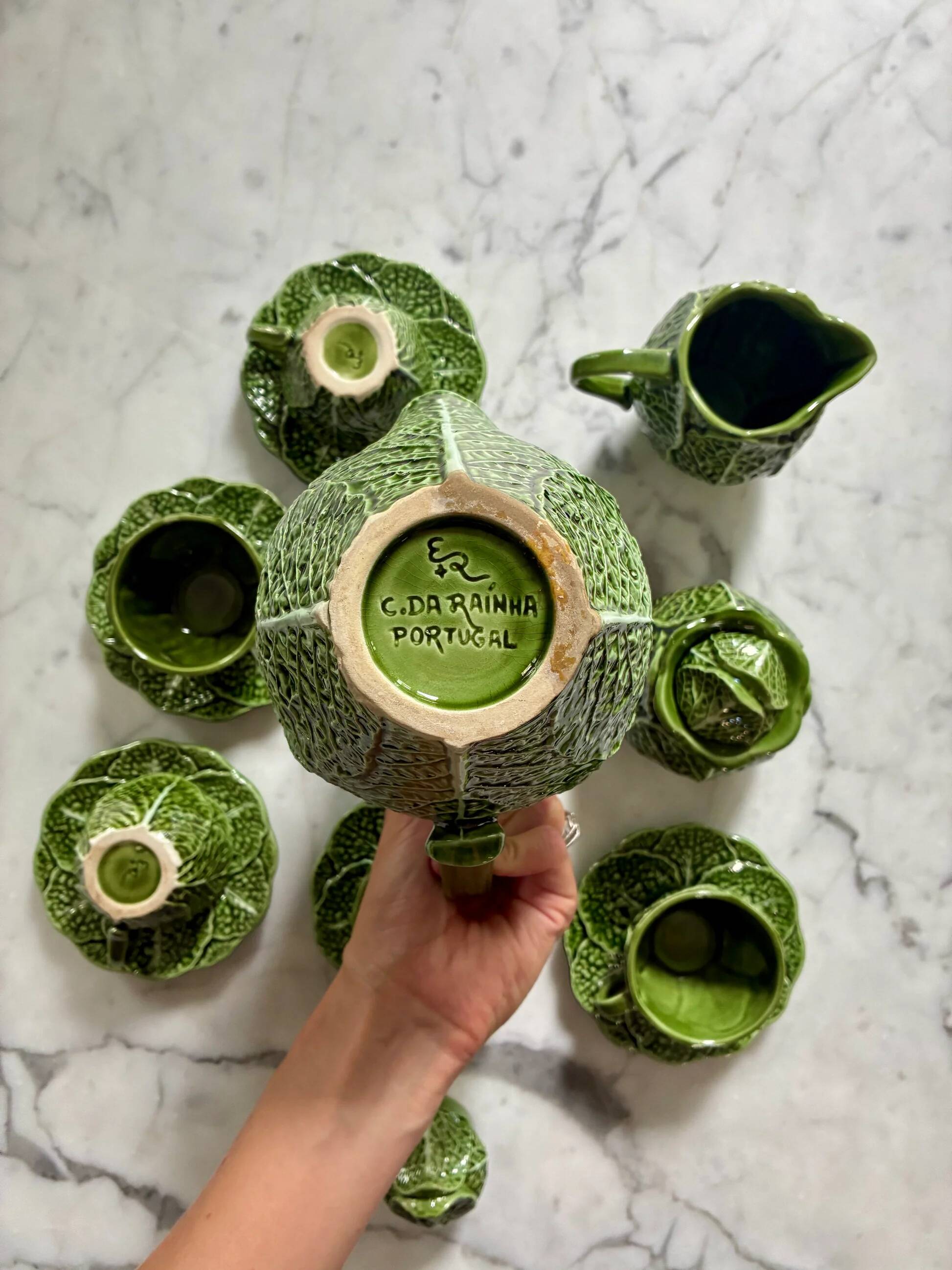 “Choux” coffee service in slip - Caldas da Rainha, Portugal - 1950/1960.