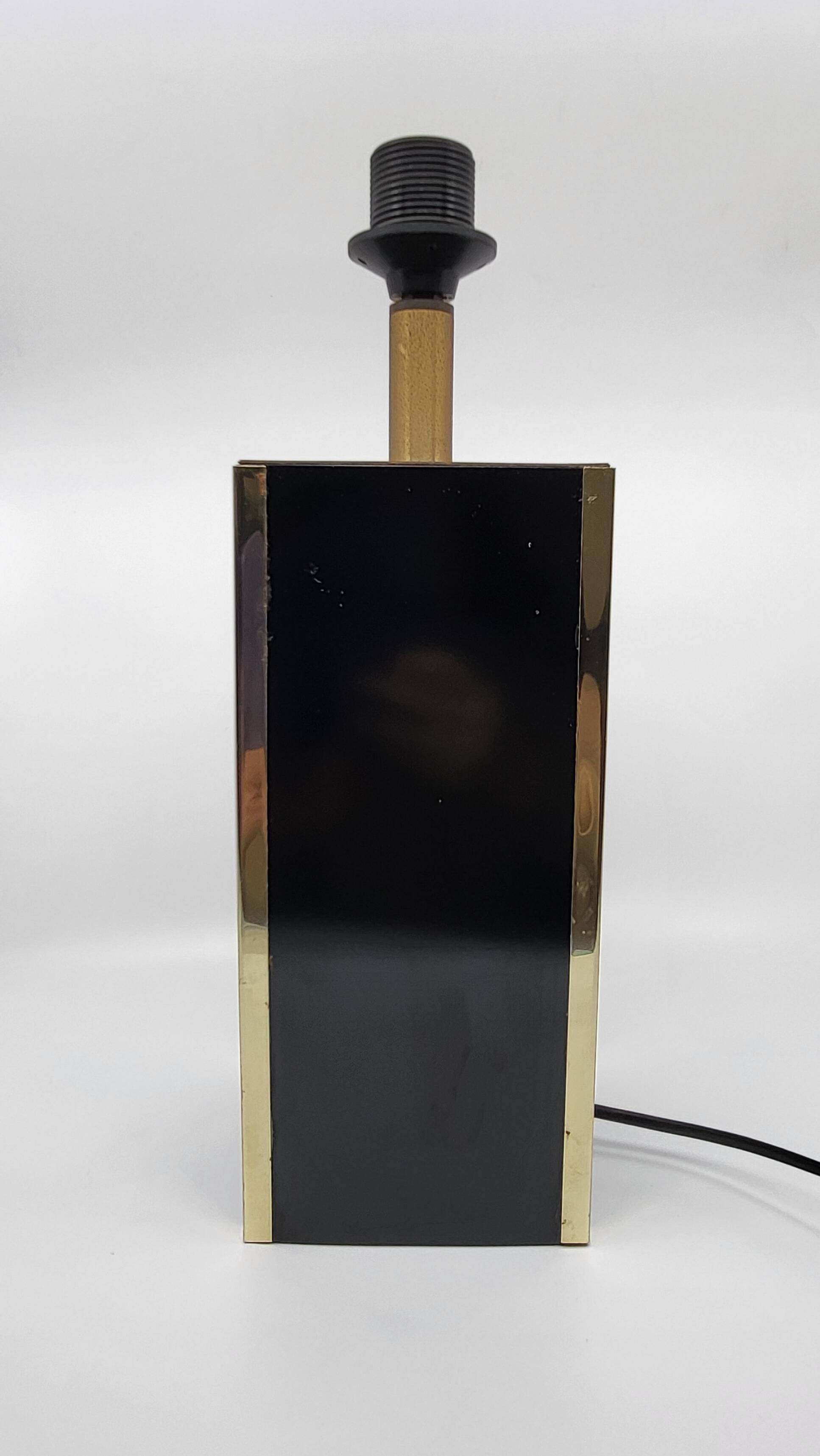 Executive table lamp, black and gold, Italian design 1970