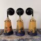 Lot de 3 appliques murales tulipes vintage