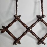 Old extendable wooden coat rack, Napoleon III, 9 hooks