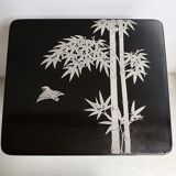 Chinese pull out tables in lase black