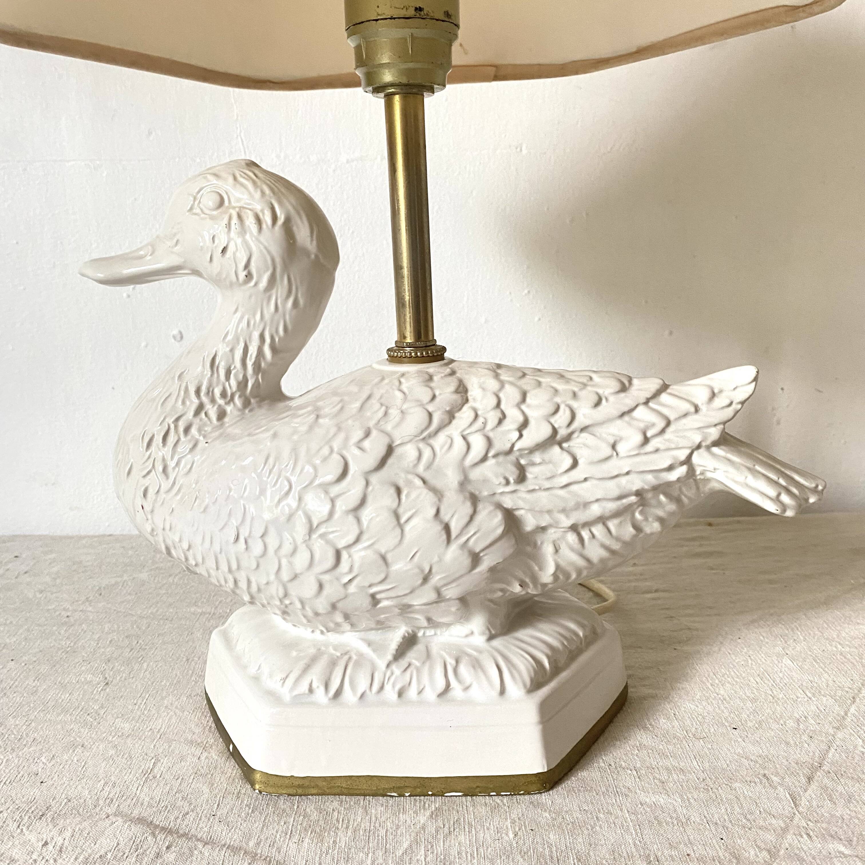 Vintage ceramic duck lamp