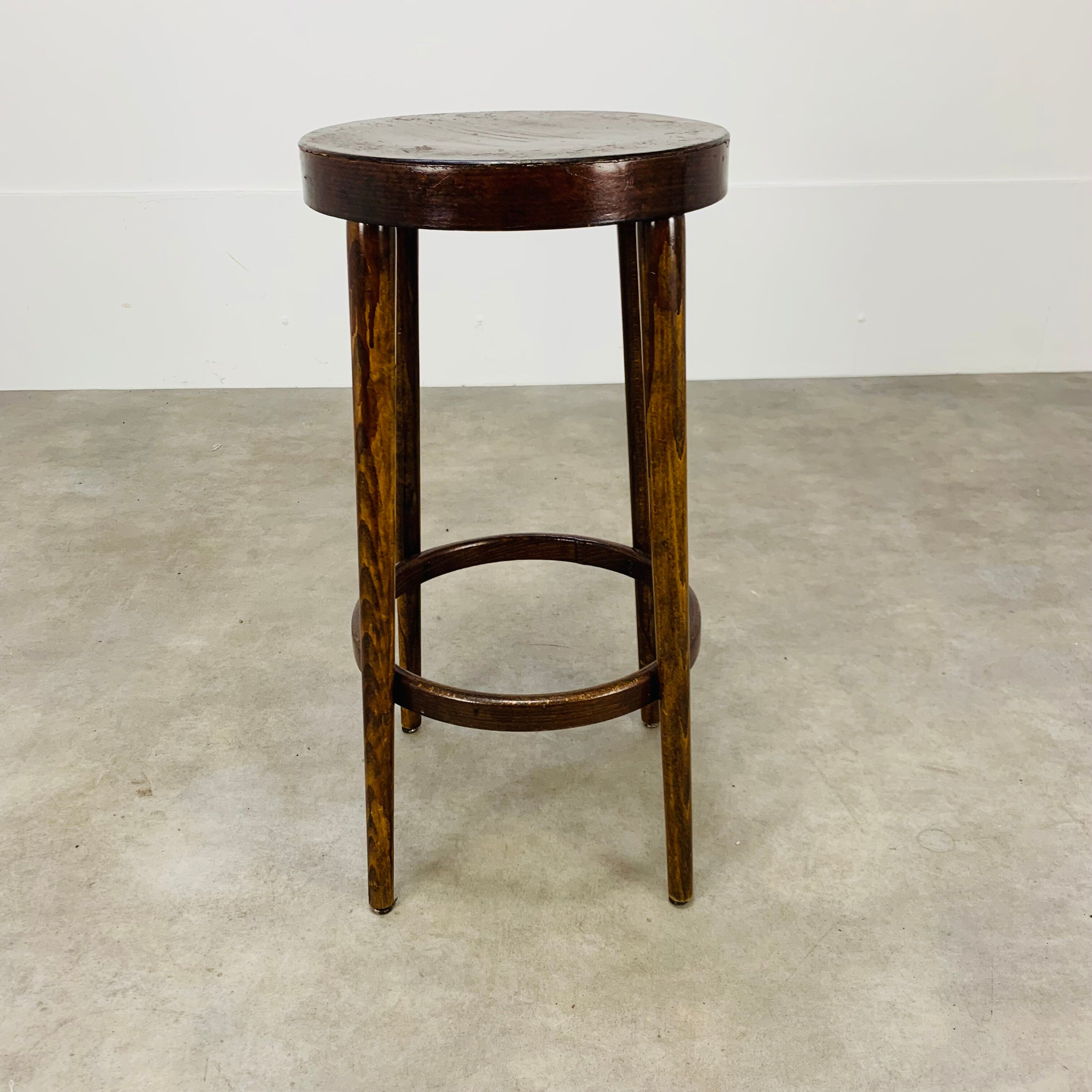 Tabouret de bar Baumann années 60 bois