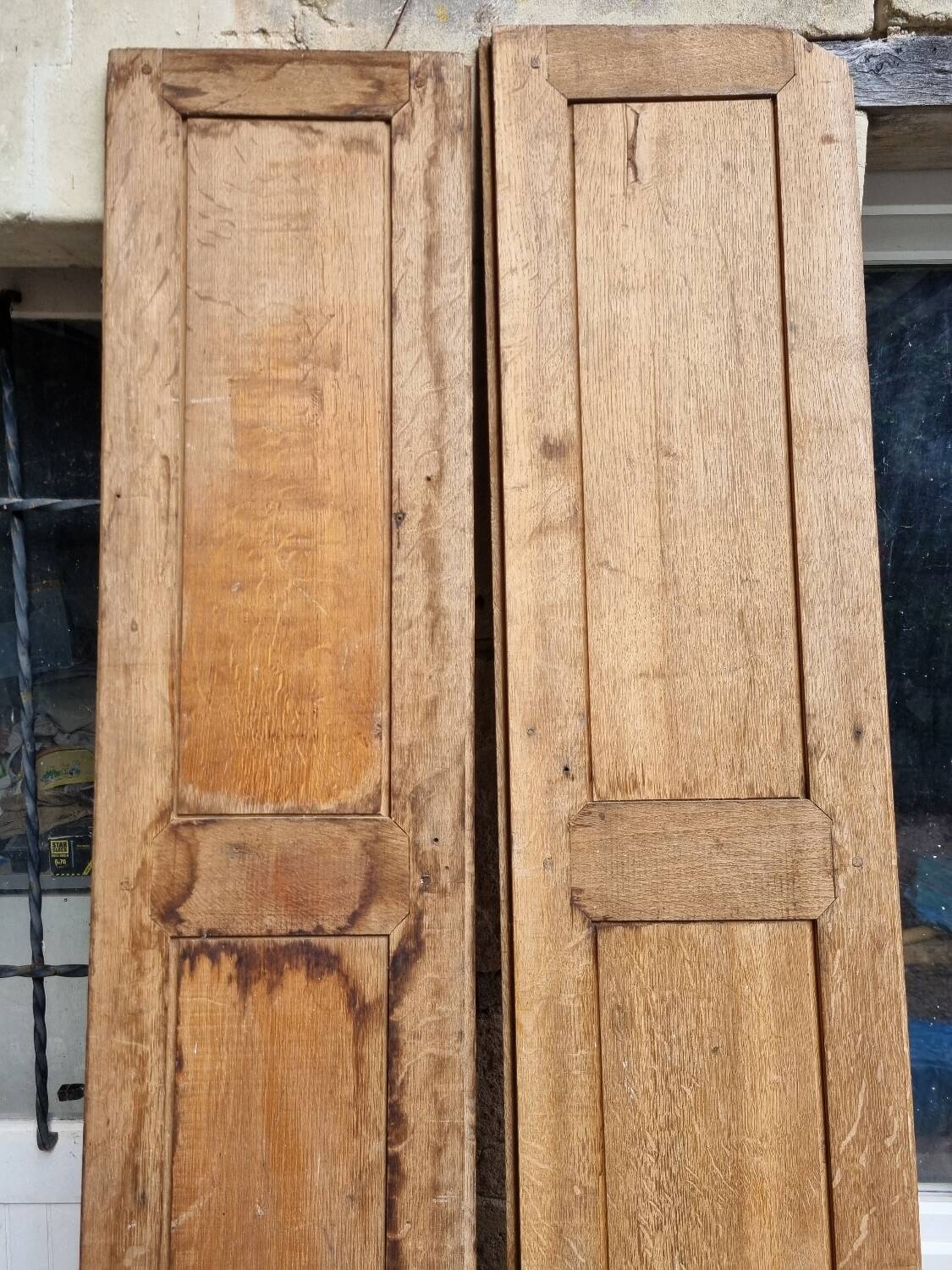 Old oak wall cupboard doors