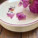 11 plates vintage 40s, floral pattern
