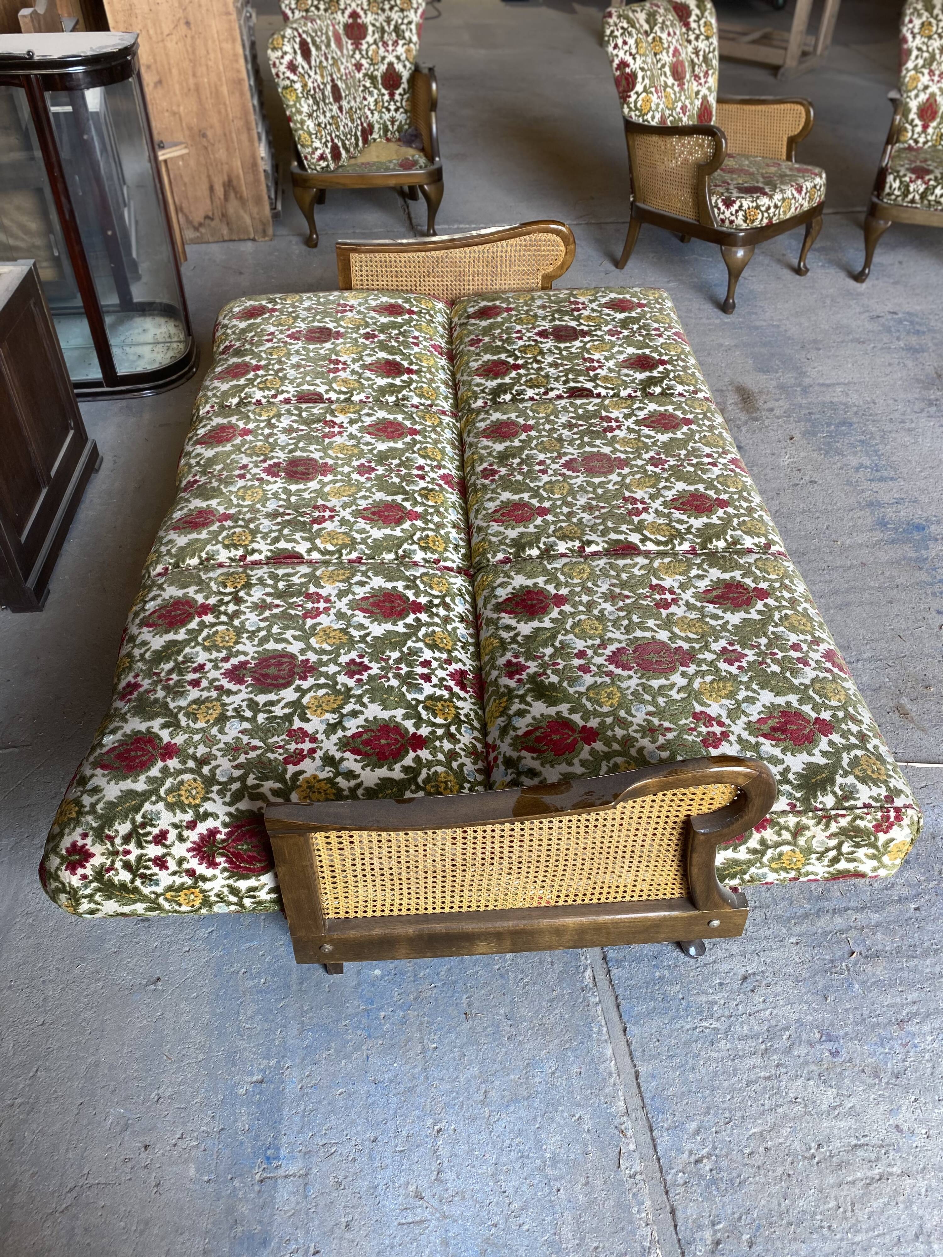 Retro sofa bed with canage