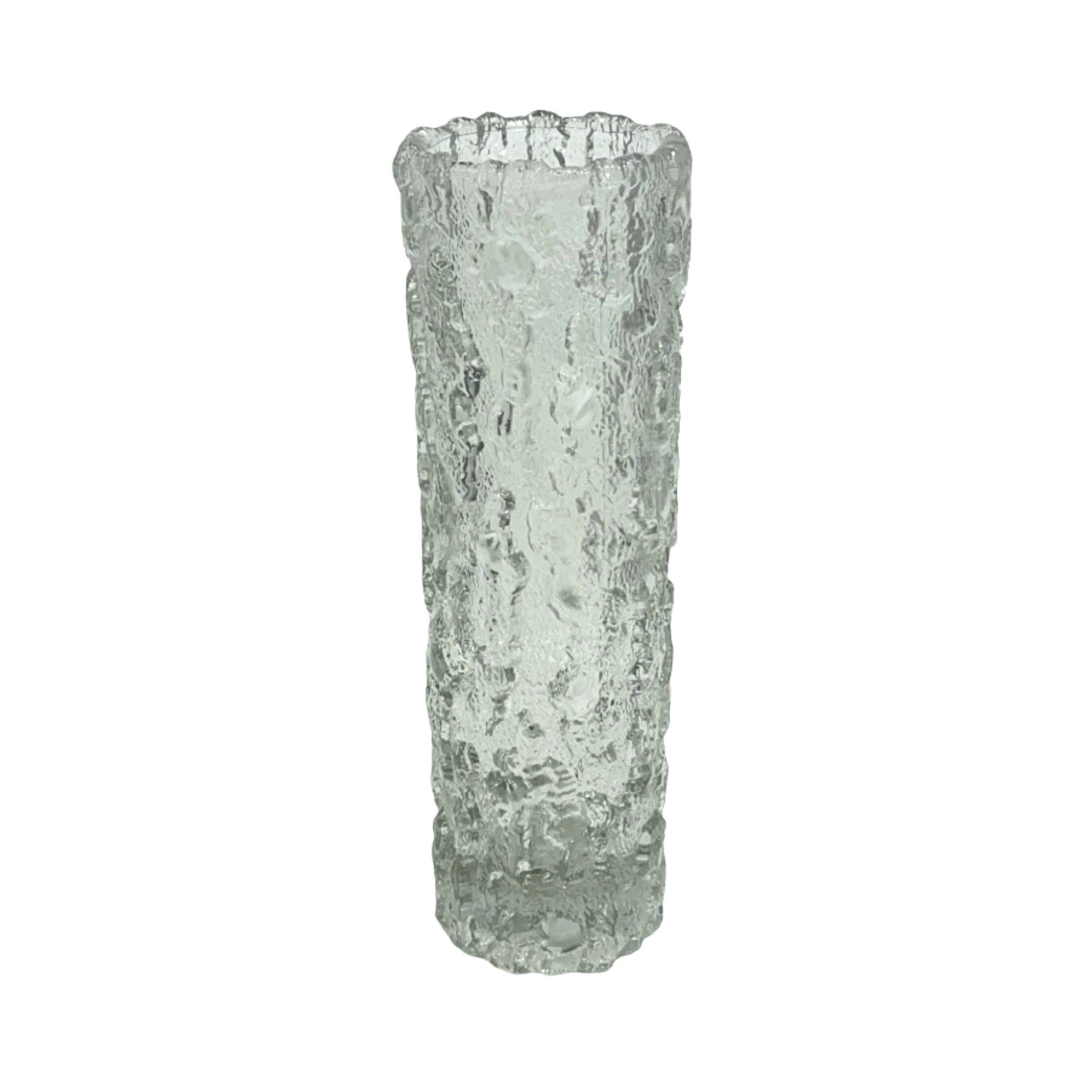 Arktis georgshütte vase – ice bark glass, germany 1970s.